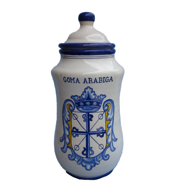ALBARELO DE FARMACIA CON ESCUDO DE 25CM EN COLOR