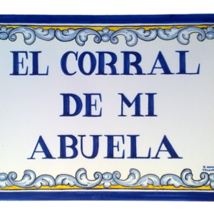 Azulejo de cerámica con decoración alrededor estilo renacentista 20x30cm