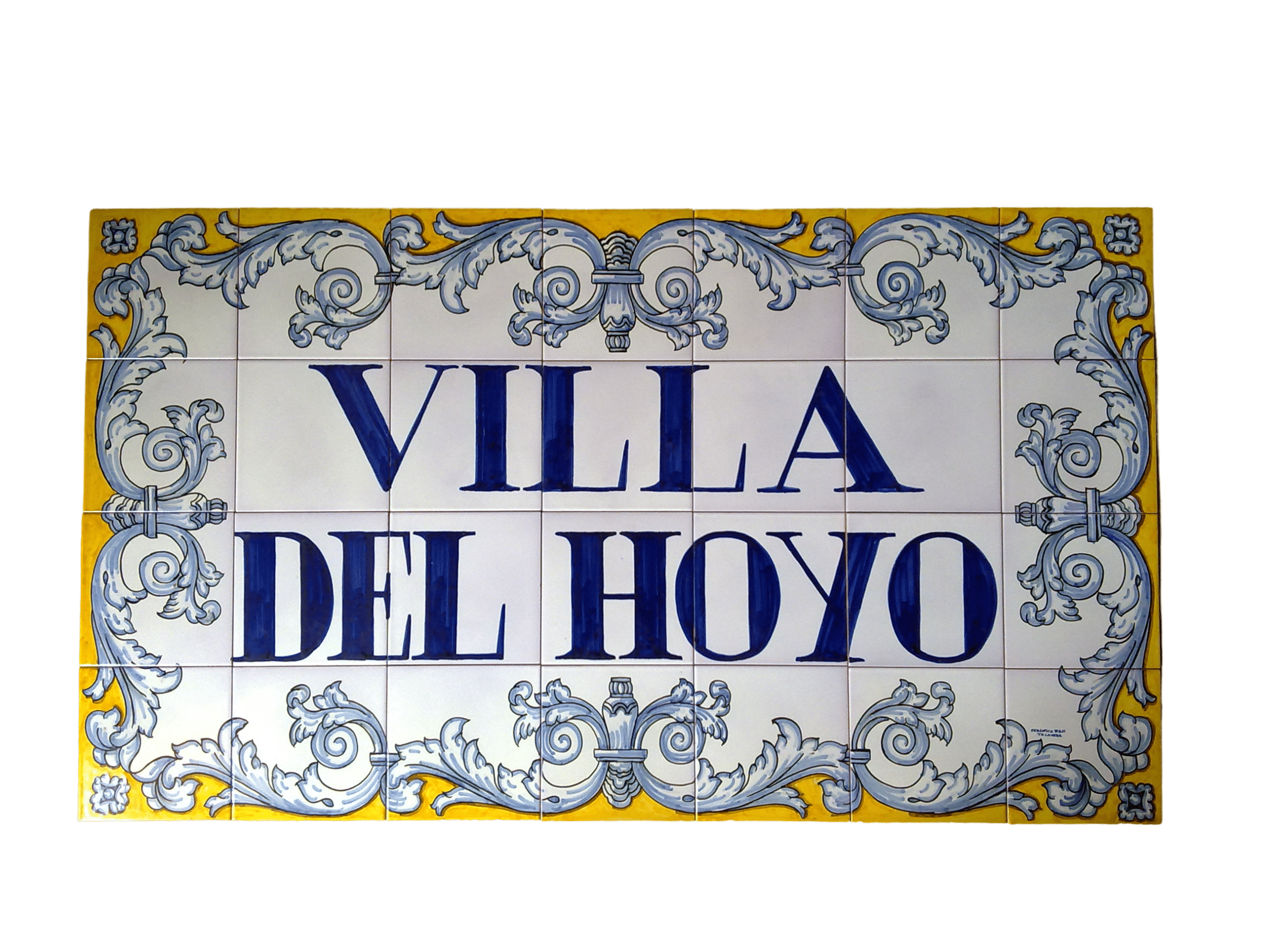 rotulo de cerámica artesanal de Talavera