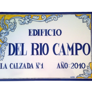Azulejo de cerámica de 40x25cm con greca renacentista