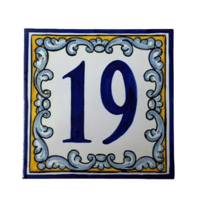 azulejo cerámica con numero