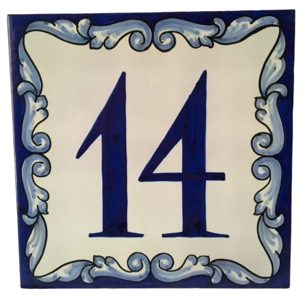 NÚMERO DE CERÁMICA EN AZULEJO DE 20X20CM