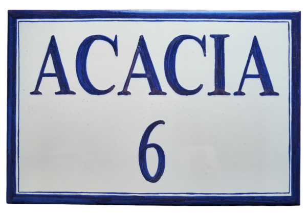 AZULEJO DE CERÁMICA CON NÚMERO DE CASA 20X30CM