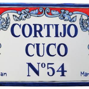 LETRERO EN AZULEJO DE  CERÁMICA DE 20X30CM