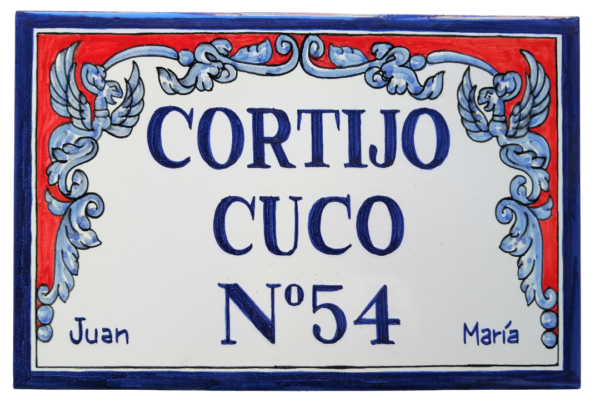 LETRERO EN AZULEJO DE  CERÁMICA DE 20X30CM