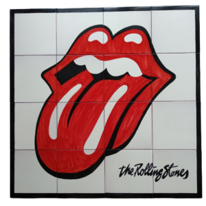 MURAL DE CERÁMICA CON LOGO THE ROLLING STONES