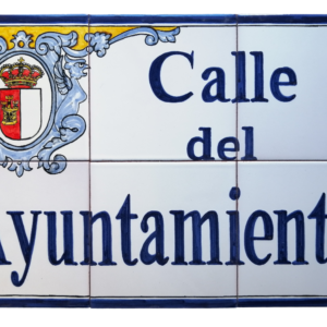 PLACA DE CERAMICA CON EL NOMBRE DE LA CALLE