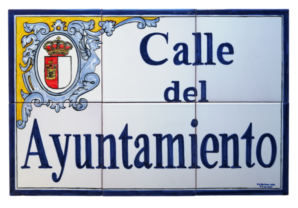 PLACA DE CERAMICA CON EL NOMBRE DE LA CALLE