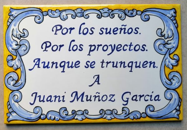 PLACA CONMEMORATIVA DE CERAMICA 20X30CM