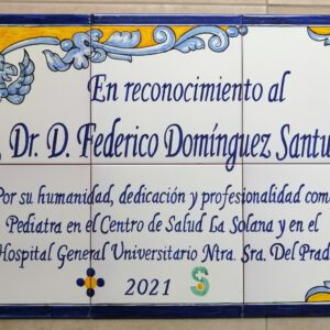 PLACA CONMEMORATIVA EN CERÁMICA DE TALAVERA
