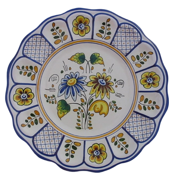 PLATO DE CERÁMICA CON DECORACIÓN FLORAL