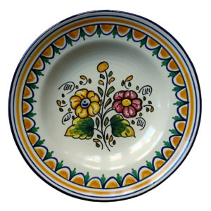 PLATO DE CERÁMICA CON DECORACIÓN FLORAL