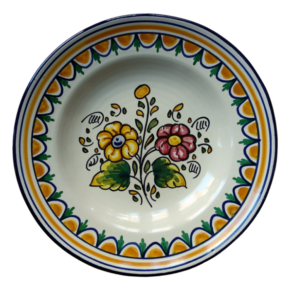 PLATO DE CERÁMICA CON DECORACIÓN FLORAL