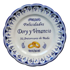 PLATO DE CERÁMICA ANIVERSARIO DE BODA