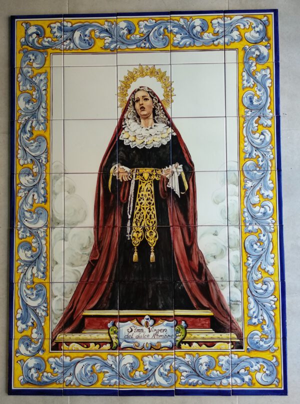 RETABLO CERÁMICO RELIGIOSO CON IMAGEN
