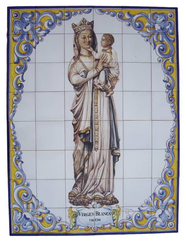 RETABLO CERÁMICO RELIGIOSO PINTADO A MANO