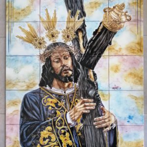RETABLO CERÁMICO RELIGIOSO CON CRISTO