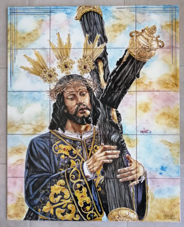 RETABLO CERÁMICO RELIGIOSO CON CRISTO