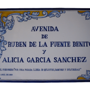 Placa de cerámica de Talavera personalizada para calle