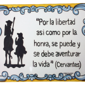 Azulejo de cerámica con frase Cervantes