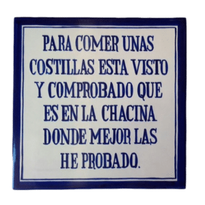 Azulejo de cerámica con refrán