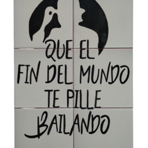 rotulo cerámica frase Joaquín Sabina