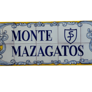 Rotulo de cerámica de Talavera con el hiero de ganadería