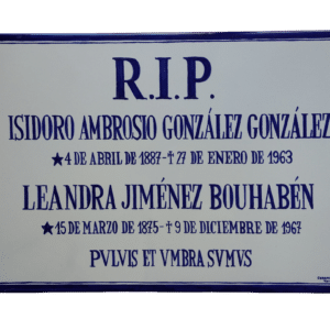 PLACA DE CERAMICA PARA EL CEMENTERIO DE 20X30CM