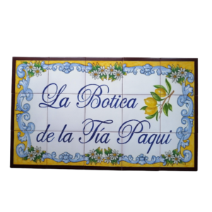 rotulo personalizado de cerámica de talavera para fachada, casas y fincas