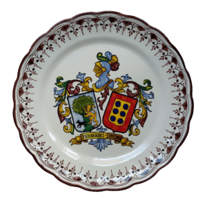 Plato heráldico cerámica con escudos apellidos