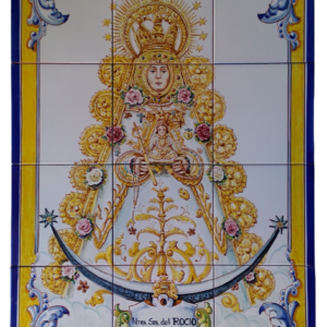 Retablo cerámico con la imagen de la Virgen del Roció 45x60cm