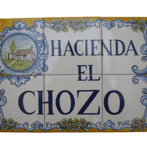 rótulo de cerámica de Talavera