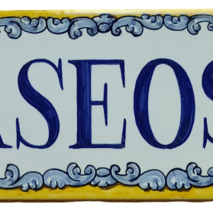 letrero de cerámica identificativo