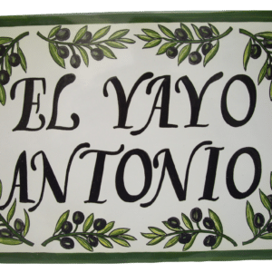 rotulo en azulejo de cerámica Talavera