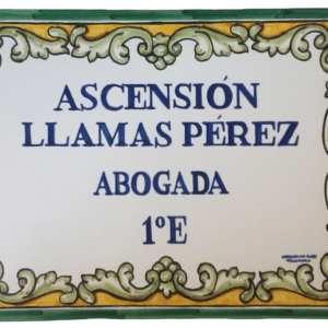 letrero cerámica azulejo para puerta