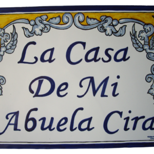 Azulejo cerámica con nombre de casa