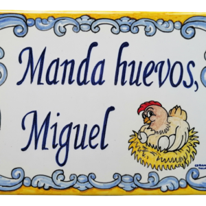 cartel de cerámica en azulejo
