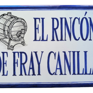 cartel de cerámica Talavera en azulejo