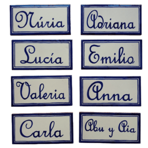 letreros de cerámica con nombre