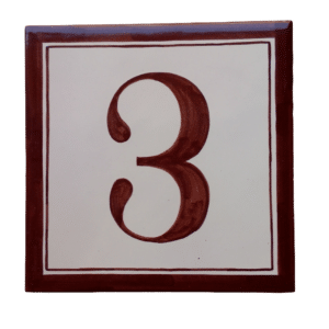 azulejo de cerámica con numero