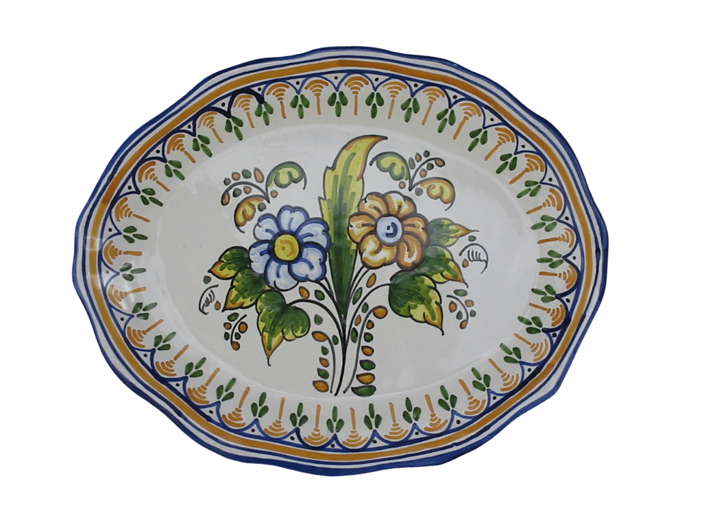 Bandeja artesanal de cerámica Talavera