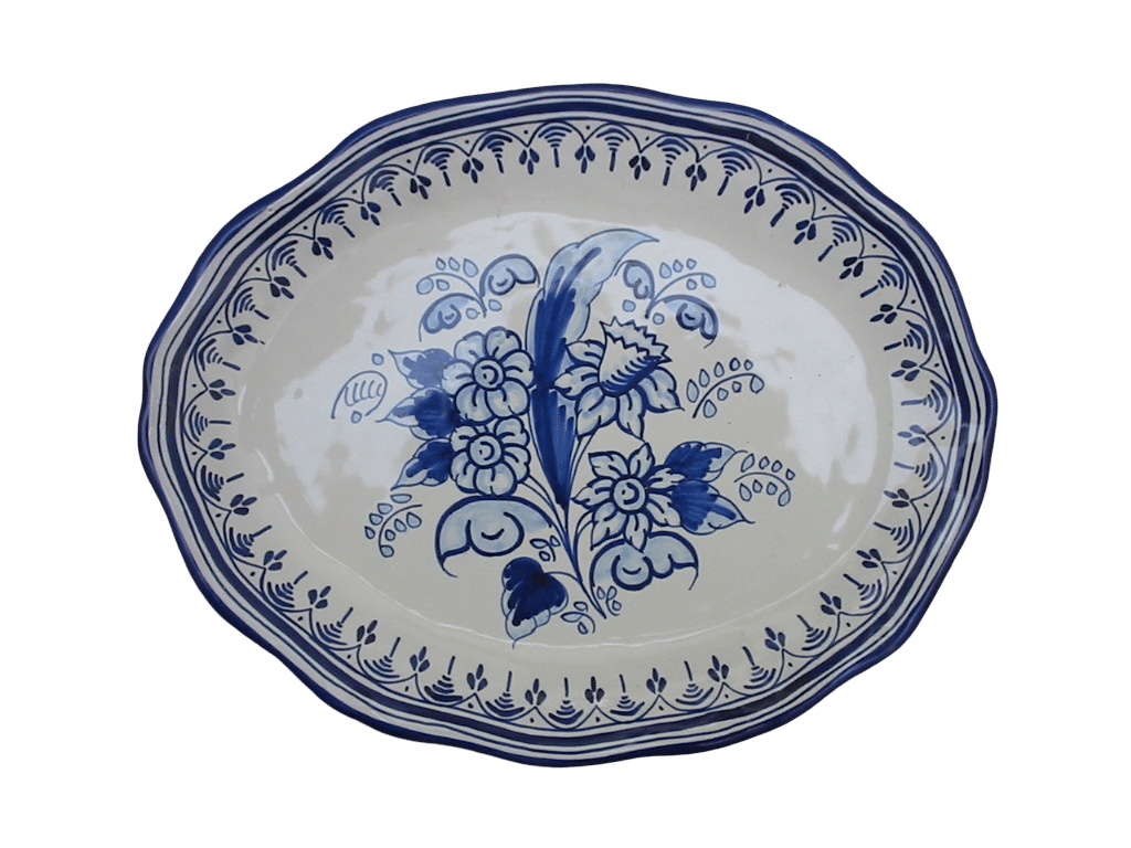 Bandeja cerámica Talavera decoración floral