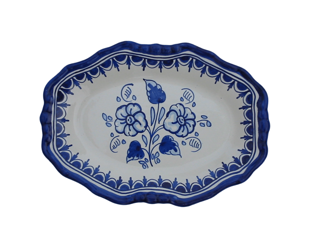 Bandeja artesanal de cerámica Talavera