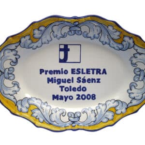 Bandeja cerámica personalizada para trofeo