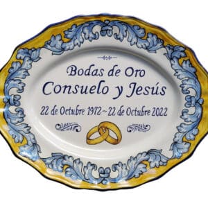 Bandeja de cerámica regalo aniversario boda